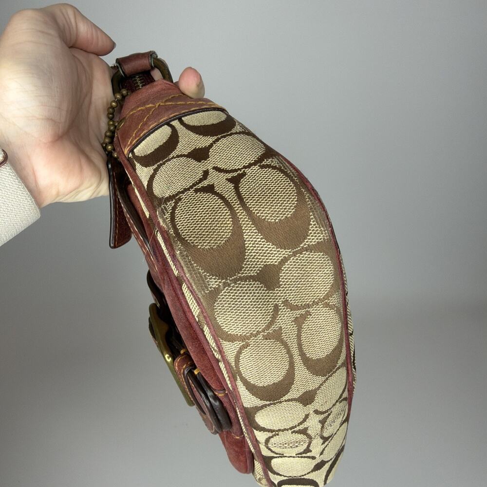 VTG Y2K Coach Special Edition 2004 Fall Mini Bag Burgundy Leather With Wallet - Picture 7 of 16